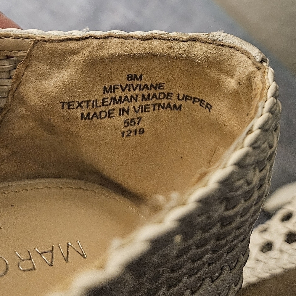 Marc Fisher Cream Woven Women's Heels - Picture 5 of 7